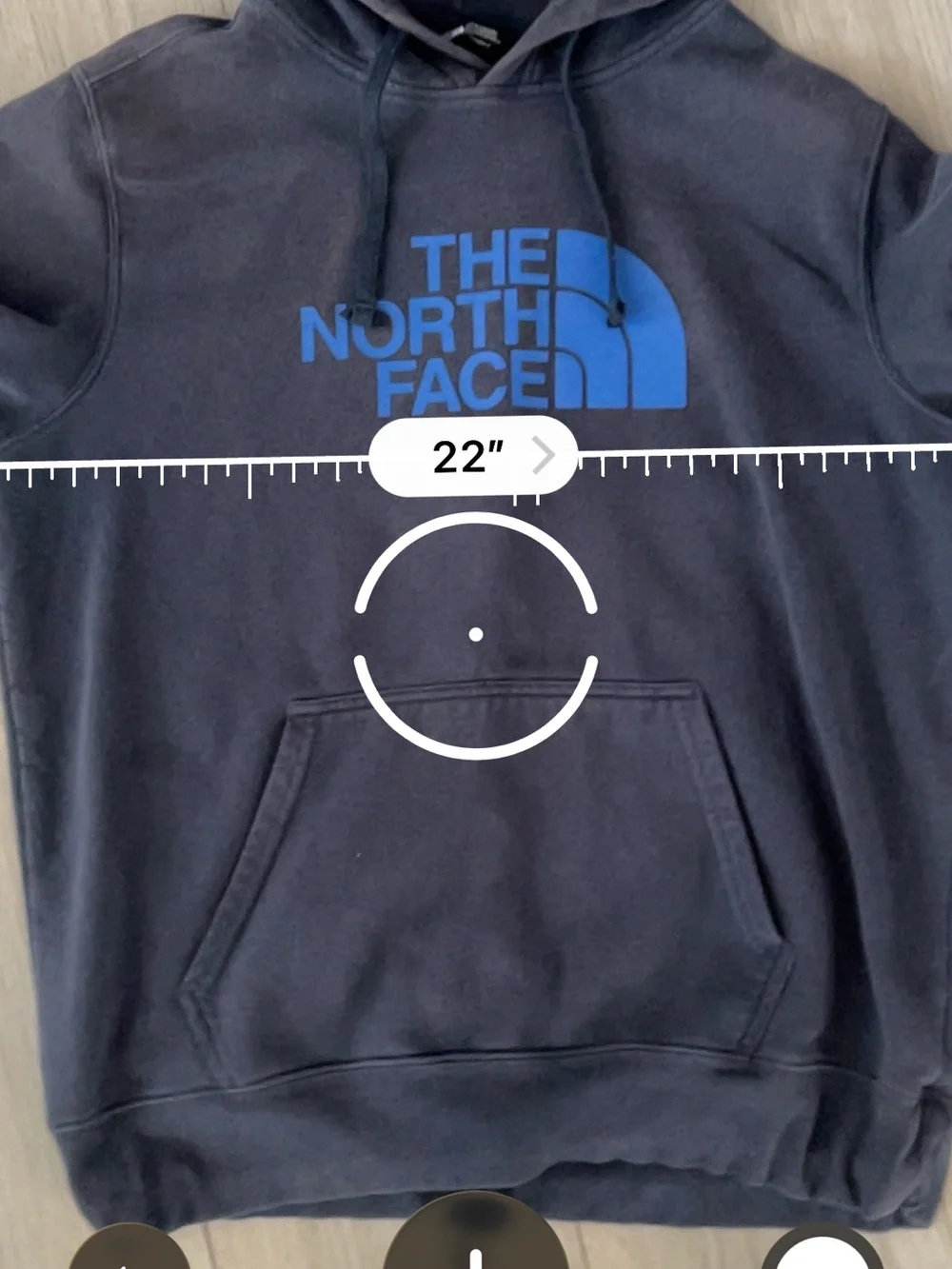 The North Face Black Pullover Hoodie with Blue Logo